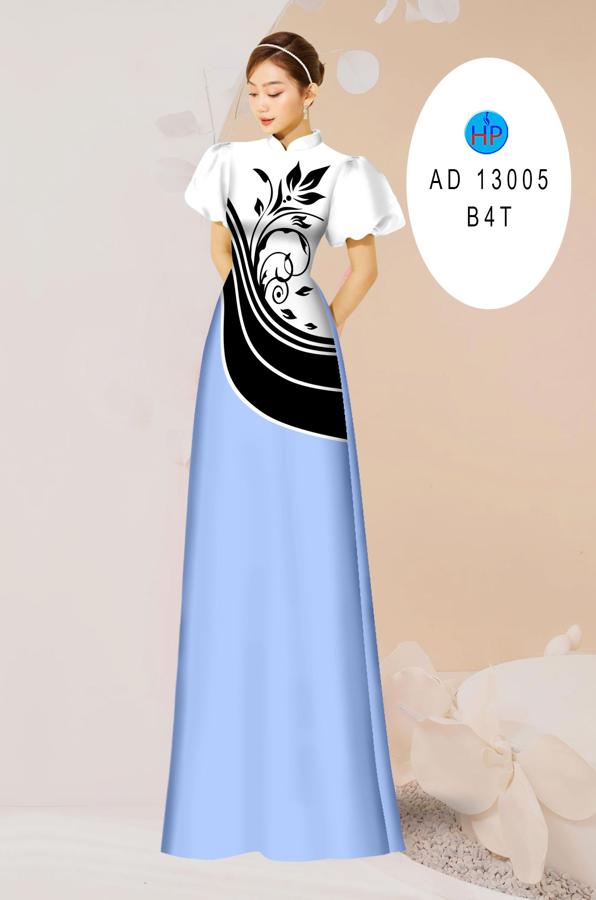 Vải Áo Dài Hoa In 3D AD 13005 12